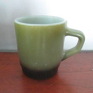 Vintage Anchor Hocking Fire King Green Glass Coffee cup mug